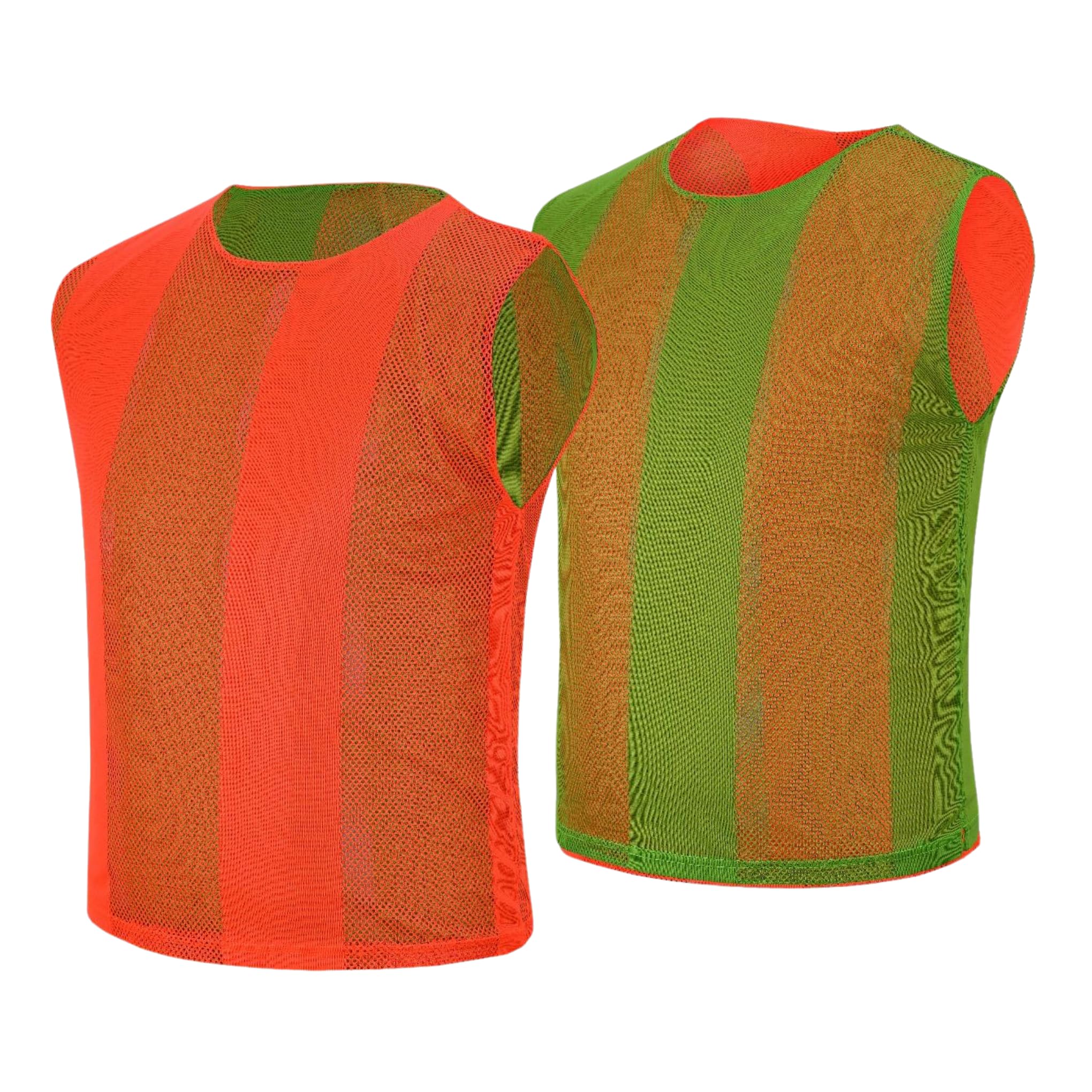 Sterling Sports 10 X Pack Football Training Bibs with Double Sided - Quick Dry Training Bibs For Football, Soccer, Cricket, Hockey & Basketball (Orange/Green, Youth (Small, Medium & Large men)) โ image 1