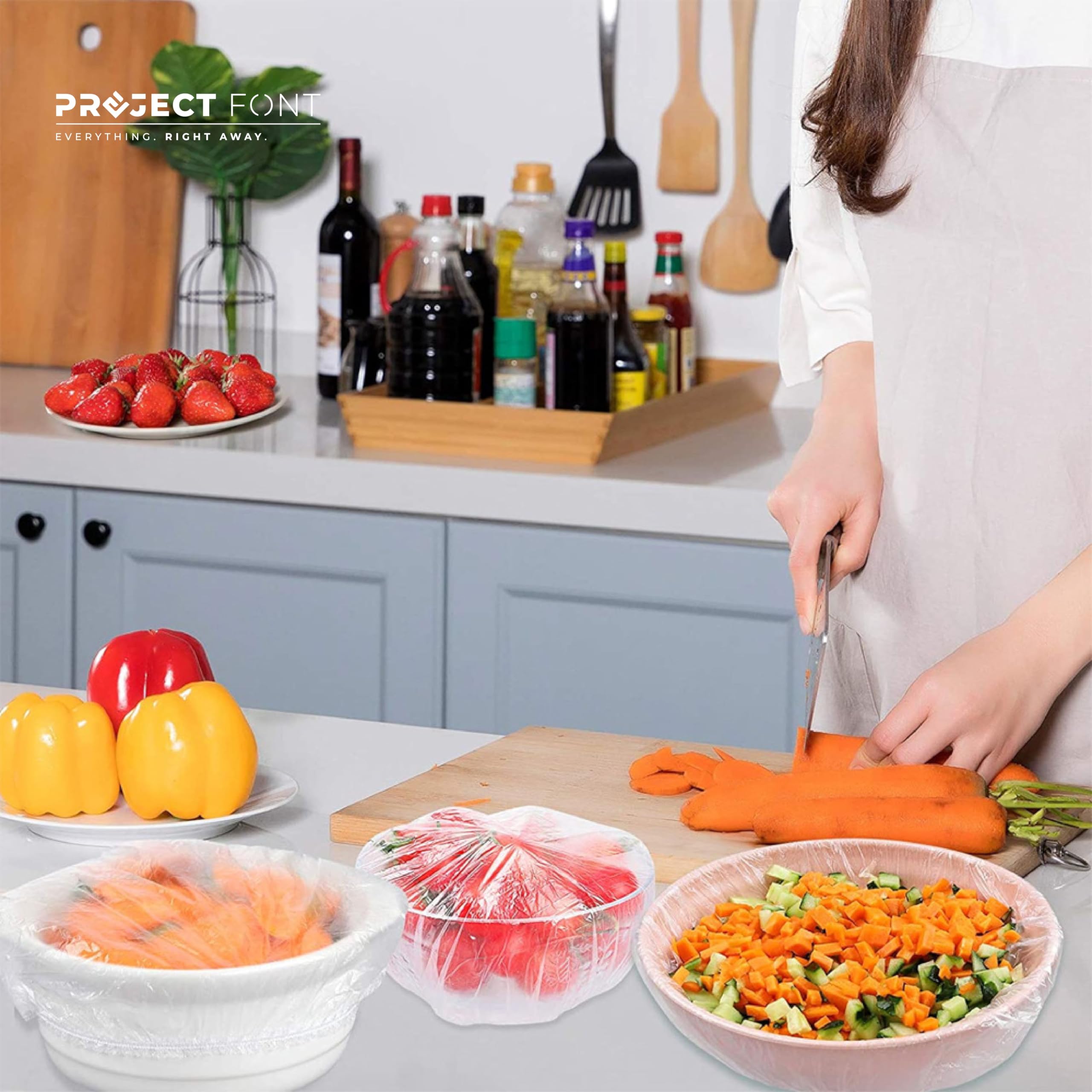 Lot De 220 Sacs Alimentaires Réutilisables Avec Élastique - Couvercles Élastiques Transparents Pour Aliments Frais