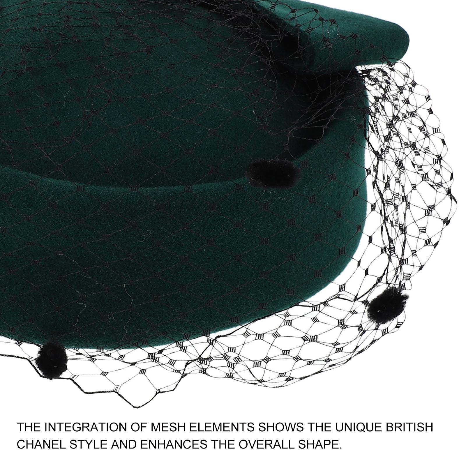 SOLUSTRE Cappello Fascinator da Donna Leggero e Raffinato con e Fiocco Vintage Inglese in Lana Verde per Matrimoni e Uscite Invernali