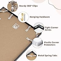 Vista 573 de Fun Memories Portarretratos de metal de 16 x 20 pulgadas con paspartú de 11 x 14 pulgadas, acabado de aluminio cepillado, parte delantera de vidrio