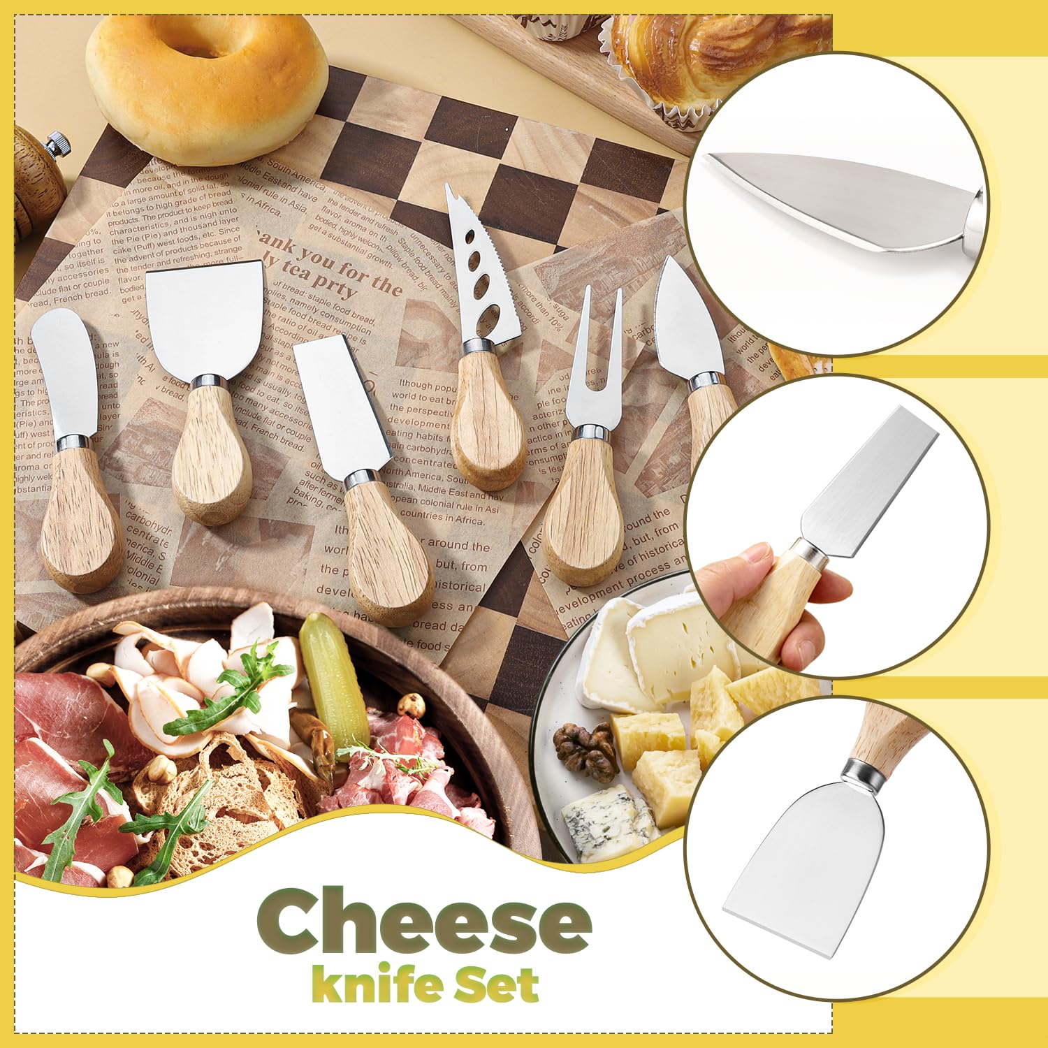 Charcuterie Boards Accessories Charcuterie Utensils Cheese Butter Spreader Knife Set Small Serving Tongs Forks and Spoons Dipping Bowls Honey Dippers Toothpick Flags for Party Platter Making: Silver