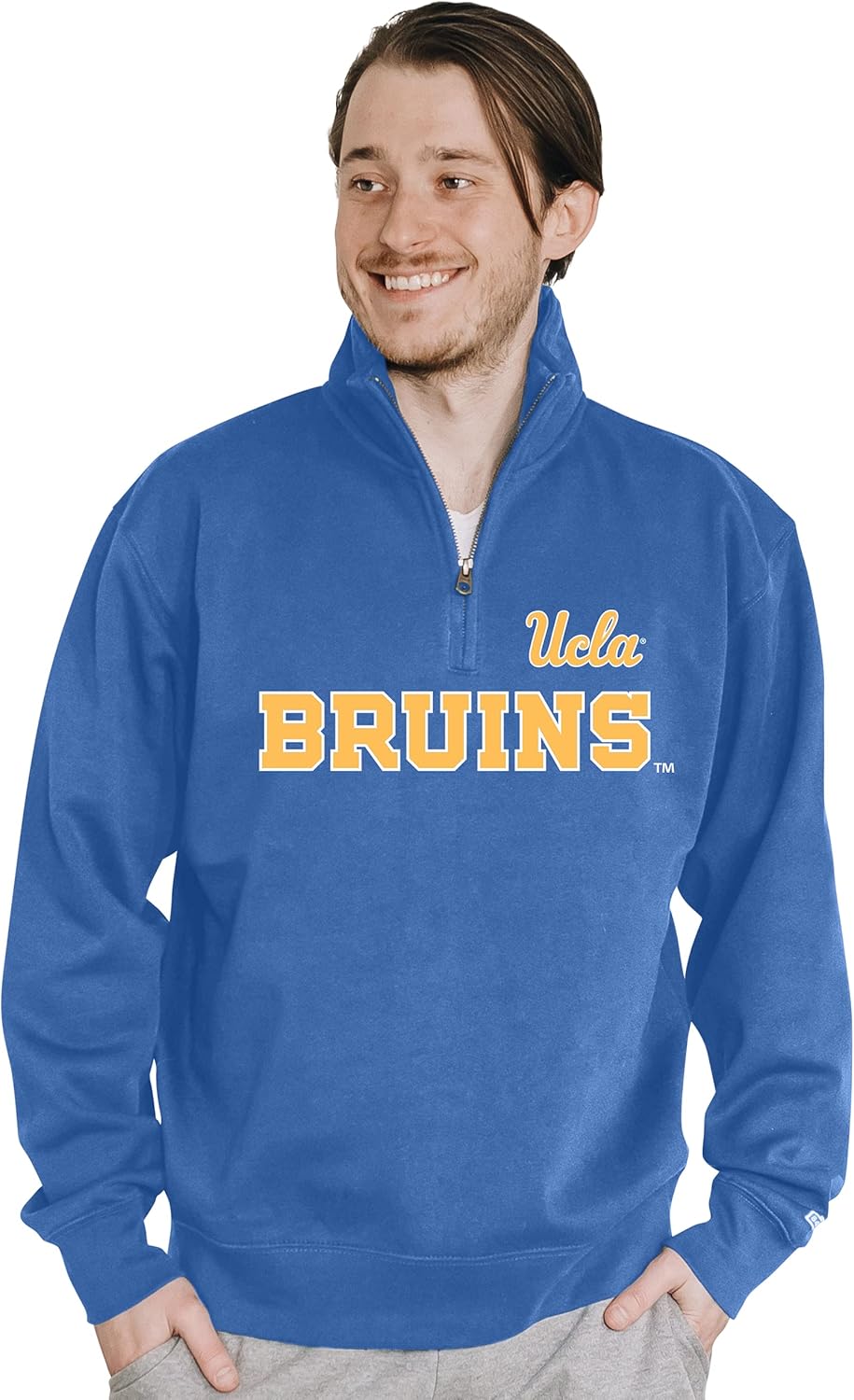 Blue 84 Men's UCLA Bruins Quarter Zip Sweatshirt Team Color, Team Color, XX-Large - Image 2