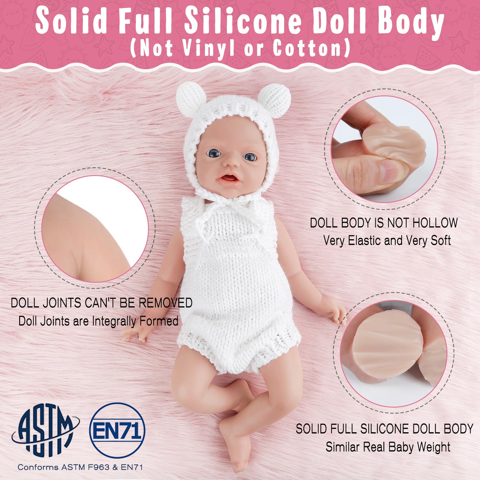 Vollence 53 cm Bambola Completamente in Silicone, Non Bambole in Vinile, Bambole Che sembrano Reali, Bambole Reborn, Bambola Neonato, Bambole Realistiche - Ragazzo
