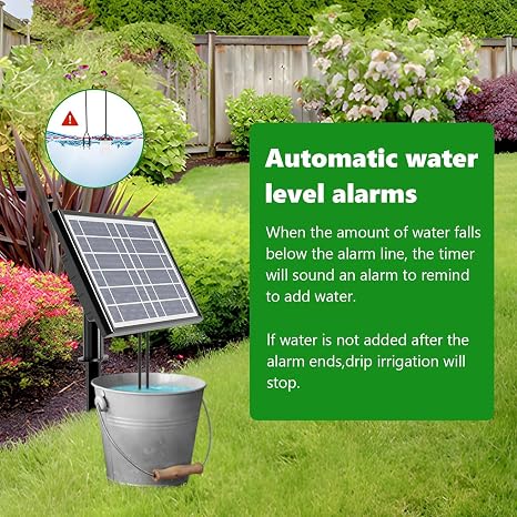 Solar Irrigation, [Upgraded Pump] Automatic Plants Watering System, Solar Powered Drip Irrigation Kit, Self Watering devices with Timer, Patio, Balcony