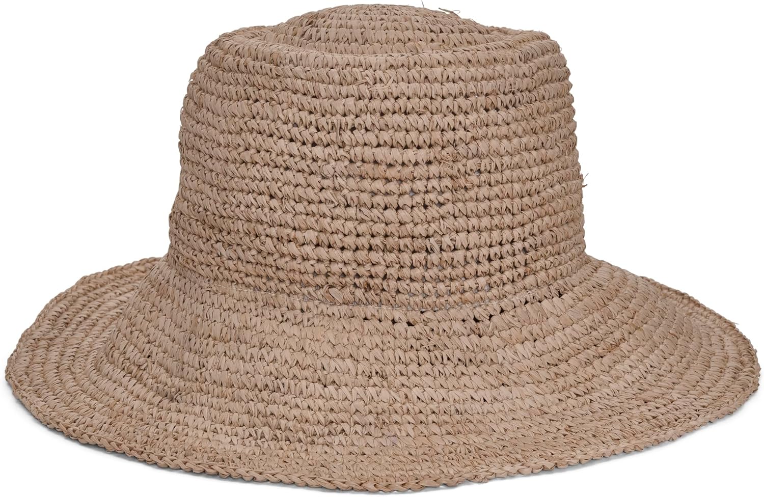 DKNY Women Straw Crochet Sun Hat with Logo Natural - Image 2