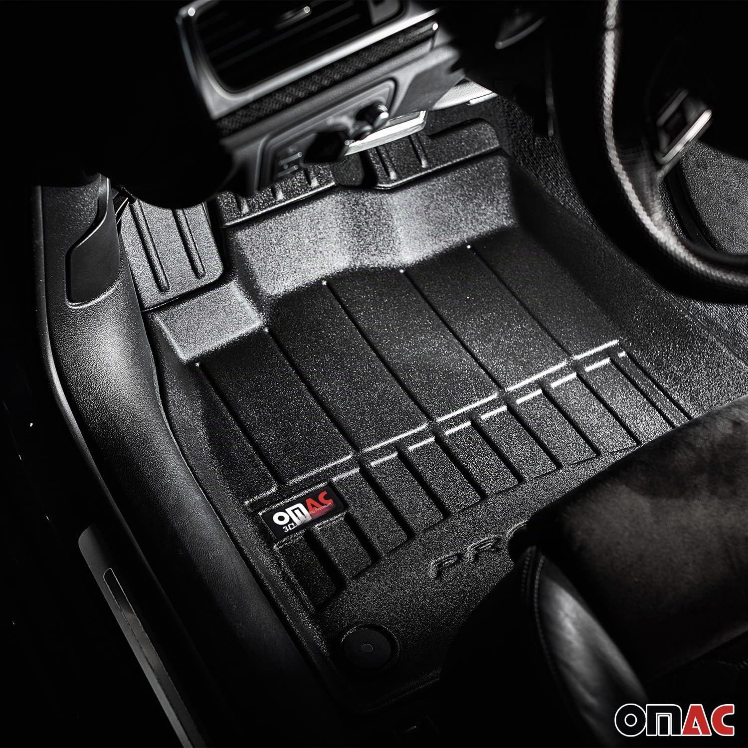 OMAC Tappetini in Gomma Compatibili con Iveco Daily 2014-2025 Premium TPE Tappetini Auto Nero 1x