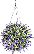 Best Artificial Purple Lavender Lush Long Leaf Flower Topiary Ball (28cm)