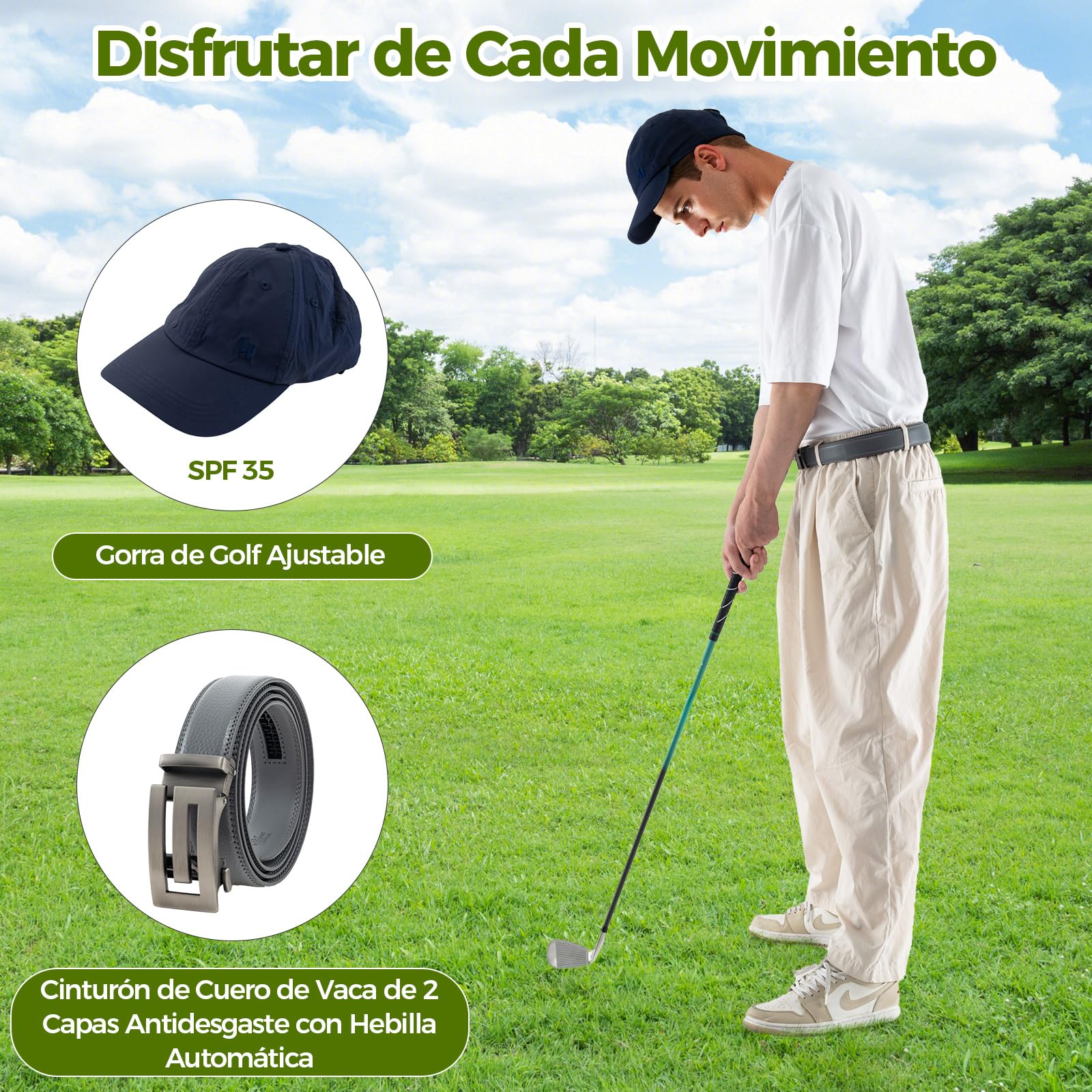 COSTWAY Juego Completo de Accesorios de Golf para Hombres y Mujeres, Pelotas, Tees, Toalla, Cinturón, Sombrero de Golf, Herramienta de División, Marcador de Bolas y Bolsa de Almacenamiento