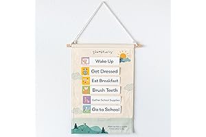 Slumberkins 18-Piece Toddler Bedtime Routine Chart: Visual Guide To Ensure Peaceful Bedtime Routines