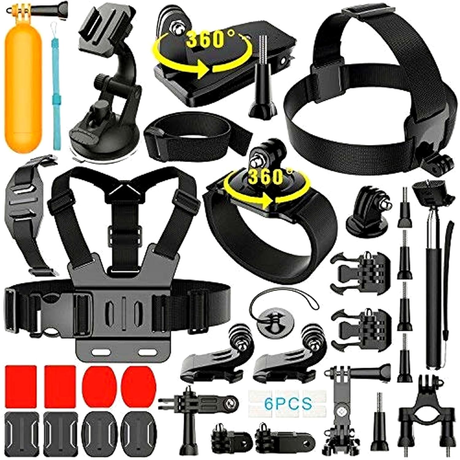 ADOFYS 42 in 1 Action Camera Accessories Kit Compatible for GoPro, Sony Action Cam, Nikon, Garmin, Ricoh Action Cam, SJCAM, iPhone and Android | Epic Photo Shooting