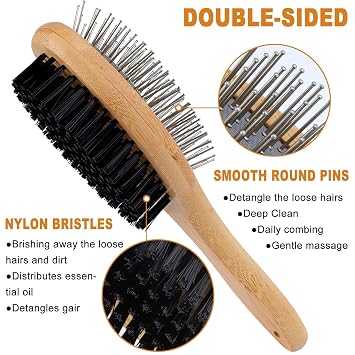 Dog Brush Cat Brush Dog Brush Long Hair Short Hair Double Brush Soft Brush for Puppies Dogs and Cats