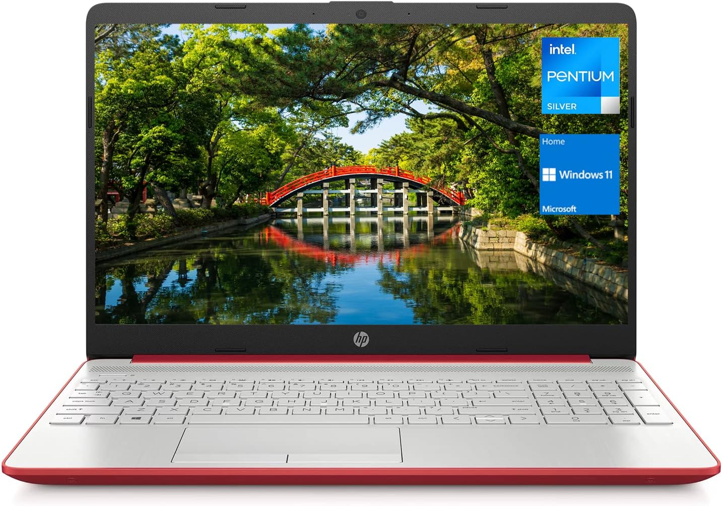 HP 15.6" HD Laptop for Business and Student, Intel Pentium Silver N5030, 16GB RAM, 1TB SATA SSD, Webcam, Media Card Reader, RJ45, HDMI, Wi-Fi, Windows 11 Home, Scarlet Red, KKE Accessories