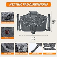 Vista 6 de Vofuoti Almohadilla térmica inalámbrica para cuello y hombros, almohadilla térmica pesada con batería y 3 ajustes de calor, envoltura térmica