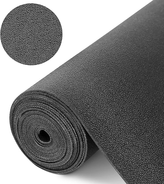 Drawer Liners for Kitchen Bedroom Cabinets Cupboard Shelf Liners Waterproof & Dust-proof.Non-Slip Non-Adhesive Kitchen Drawer Mats.Thick Soft EVA Material Fridge Liner - Black 30cmx150cm
