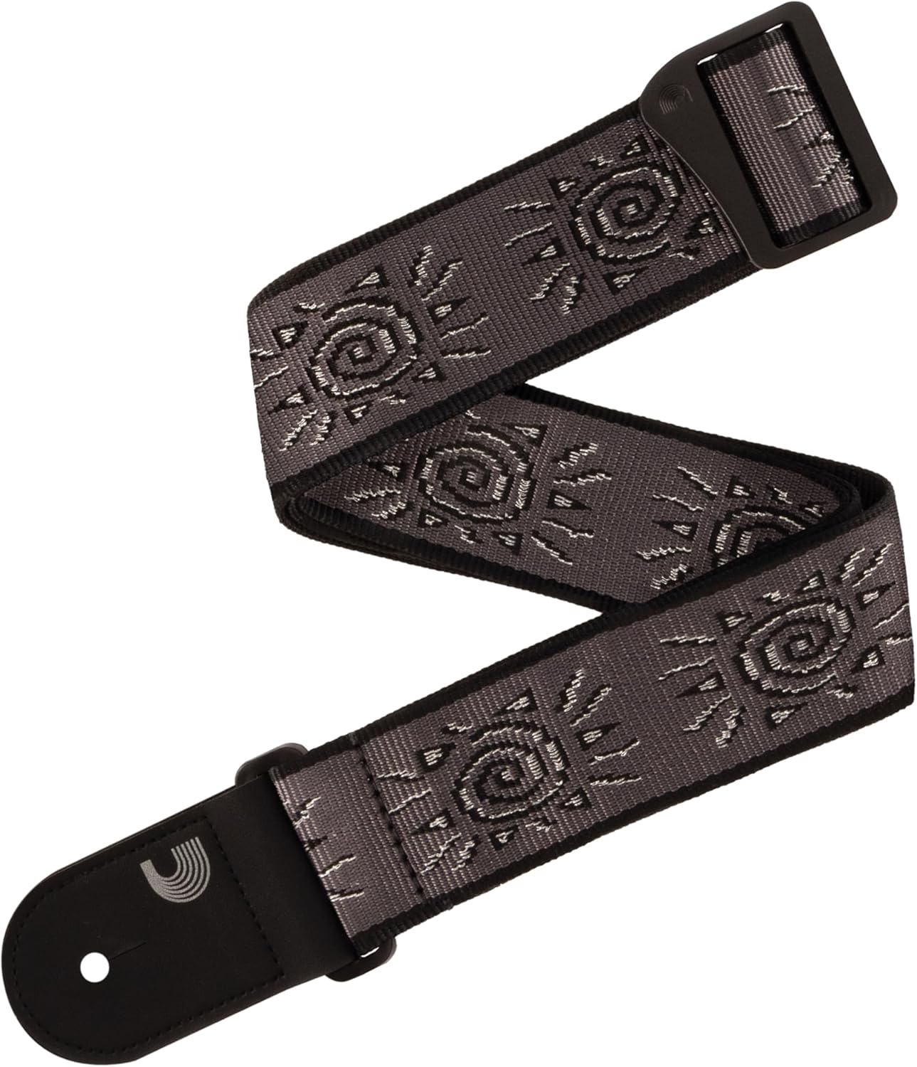 D'Addario Guitar Strap - Acoustic & Electric Guitar Accessories - Eco Leather Ends - Vintage Sun, Silver