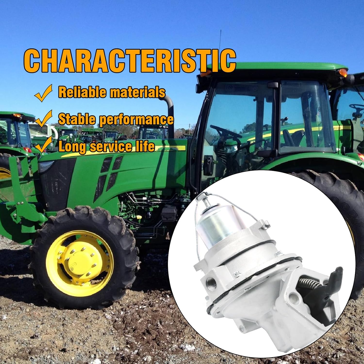 Mechanical Fuel Pump Replacement for Mercruiser MC120 MC165 MC170 MC180, Volvo Penta OMC 3.0L Engine Replaces 8M0073435 18-7282 861676A1 42725A3