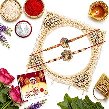 Rakhi Combo Set 2 for Brother - Roli Chawal Pack - Rakhis Bhaiya, Bhabhi A0030