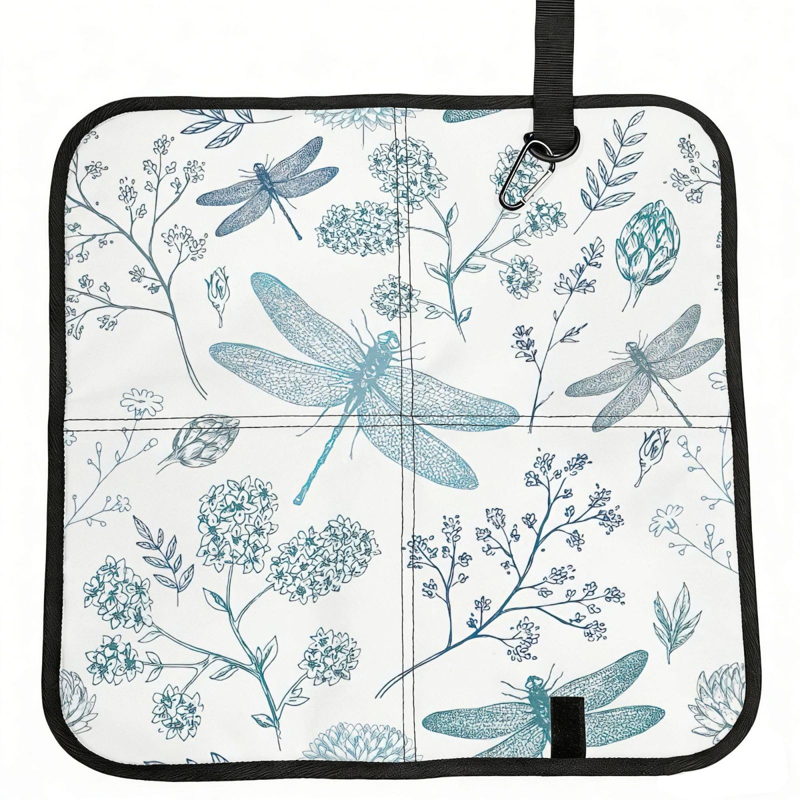 YQxwJL Dragonfly Print Foldable Seat Cushion, Oxford And Pvc Waterproof Portable Seat Pad For Outdoor Camping Hiking