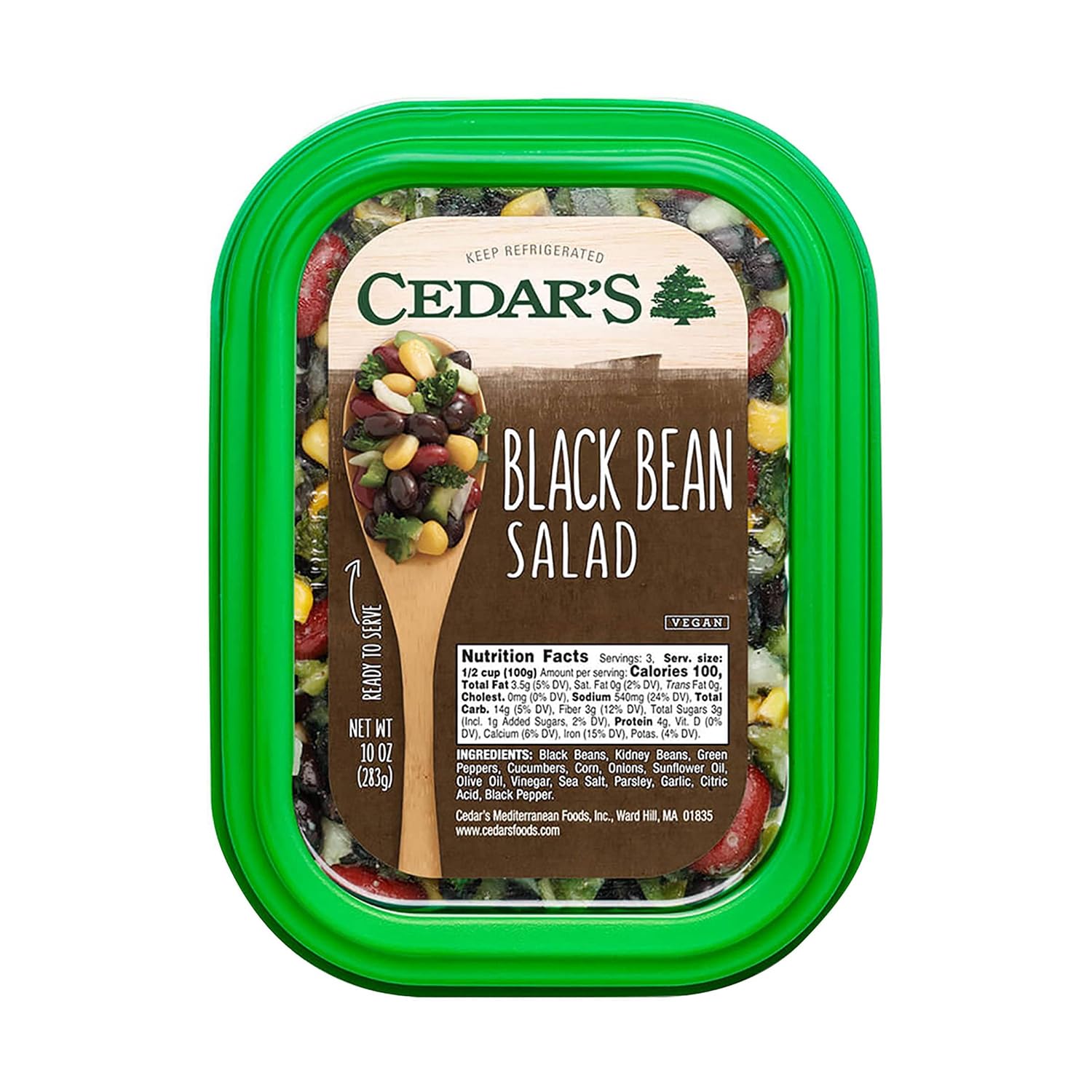 Cedar's Foods, Black Bean Salad, 10 Ounce