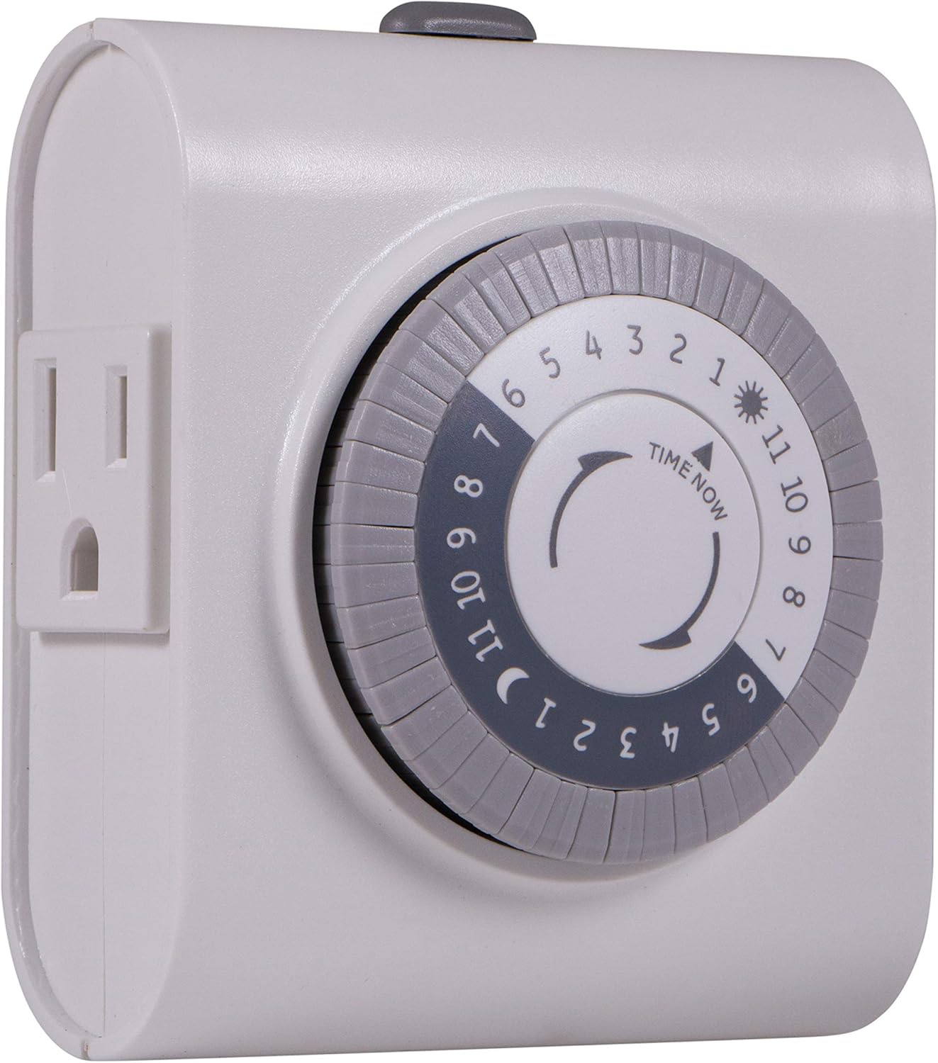 GE Mechanical Grounded Outlet Timer, Dual Plugs with 3 Prongs, 24 Hour Cycle, Indoor Use for Lights, Lamps, Fans, Appliances, Christmas Tree, 2 Pack, 46211