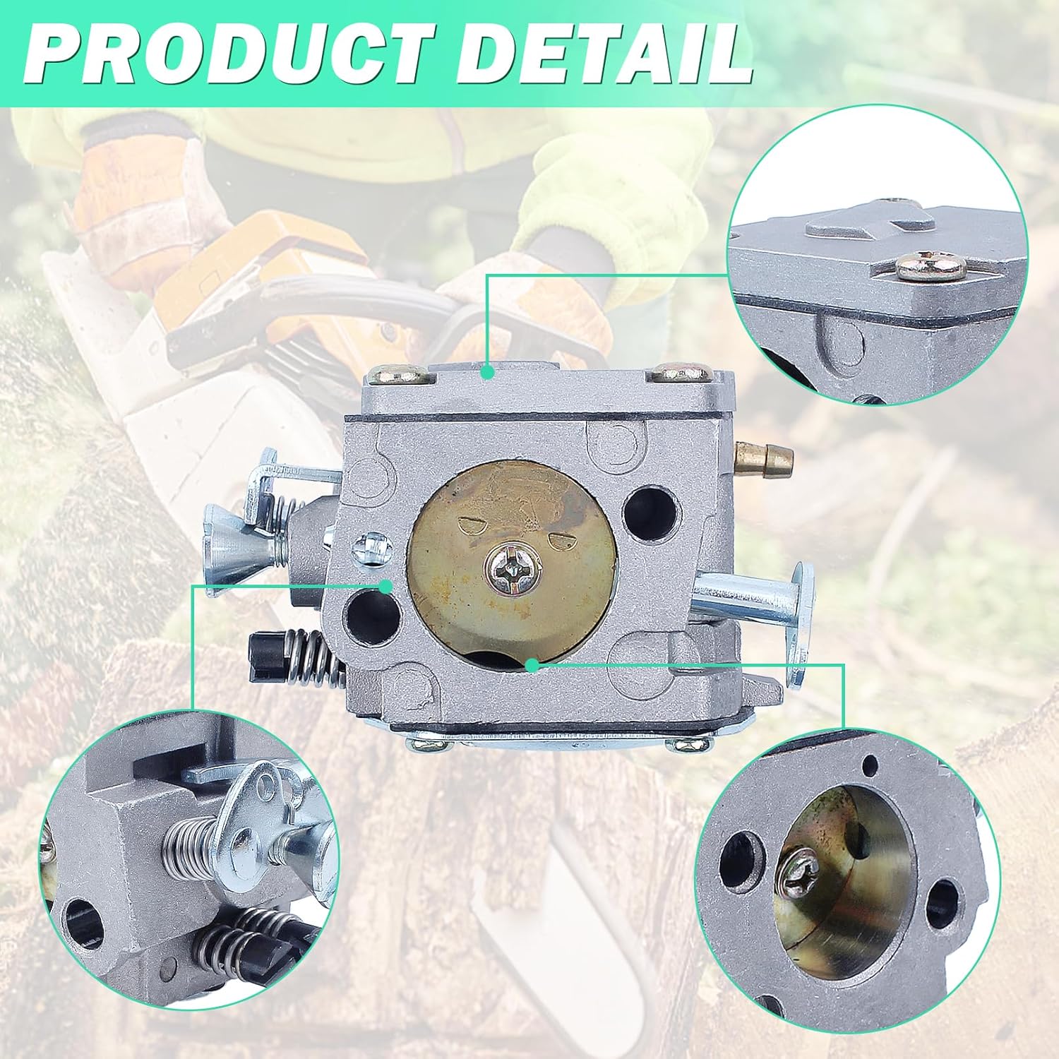 Recoil Starter Chainsaw Carburetor Ignition Coil Kit for HUSQVARNA 268 266 272 272XP with Fuel Hose Filter, Spark Plug, Fuel Filter, Carb Gasket, Replacement Parts for 503102405, 503615571, 503901401