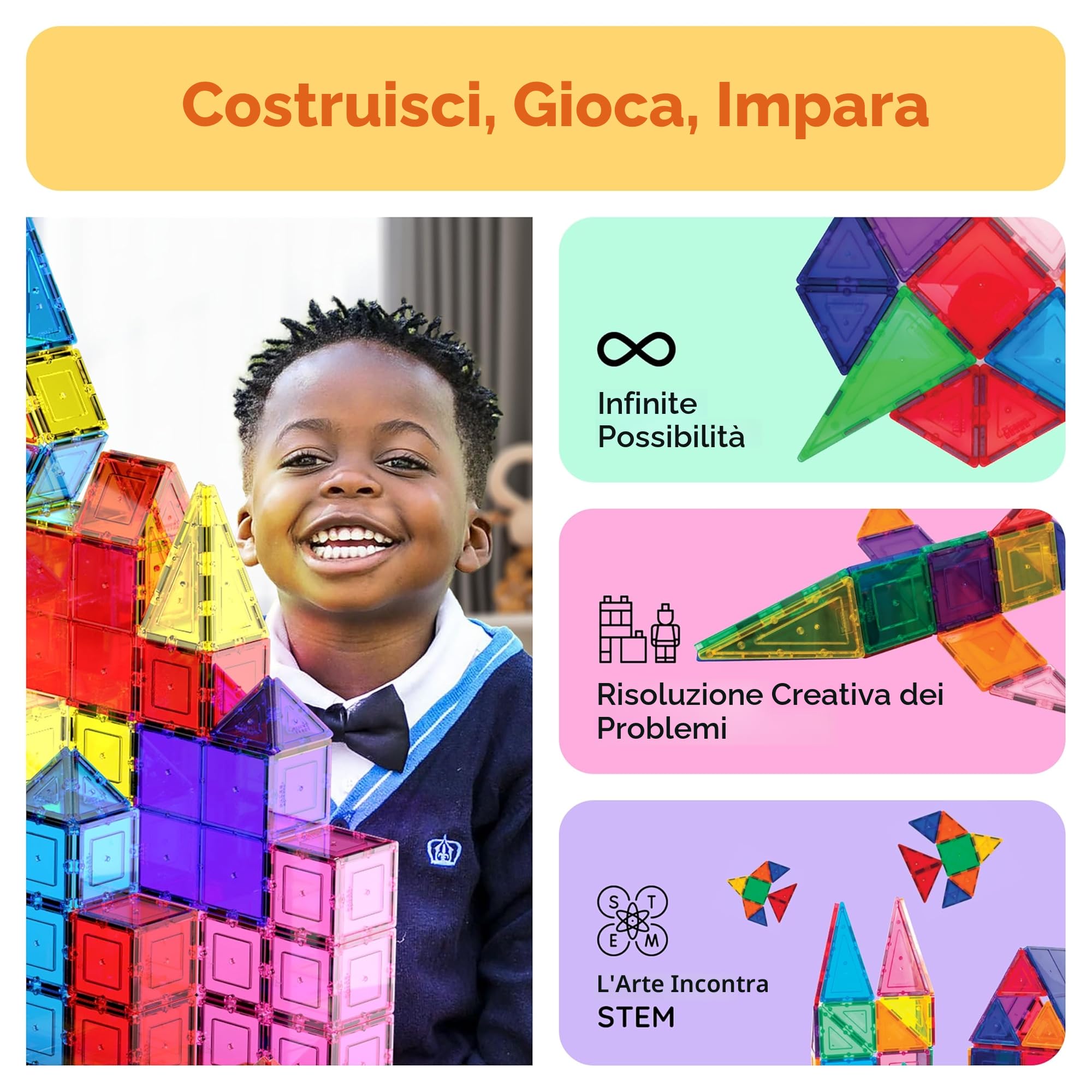 PicassoTiles 100 Pezzi Set 100 Pezzi Piastrelle Magneti Costruzioni Trasparenti Blocchi Magnetici 3D Costruzione Playboard, Creatività Oltre L'immaginazione, Ispirazione, Ricreativo