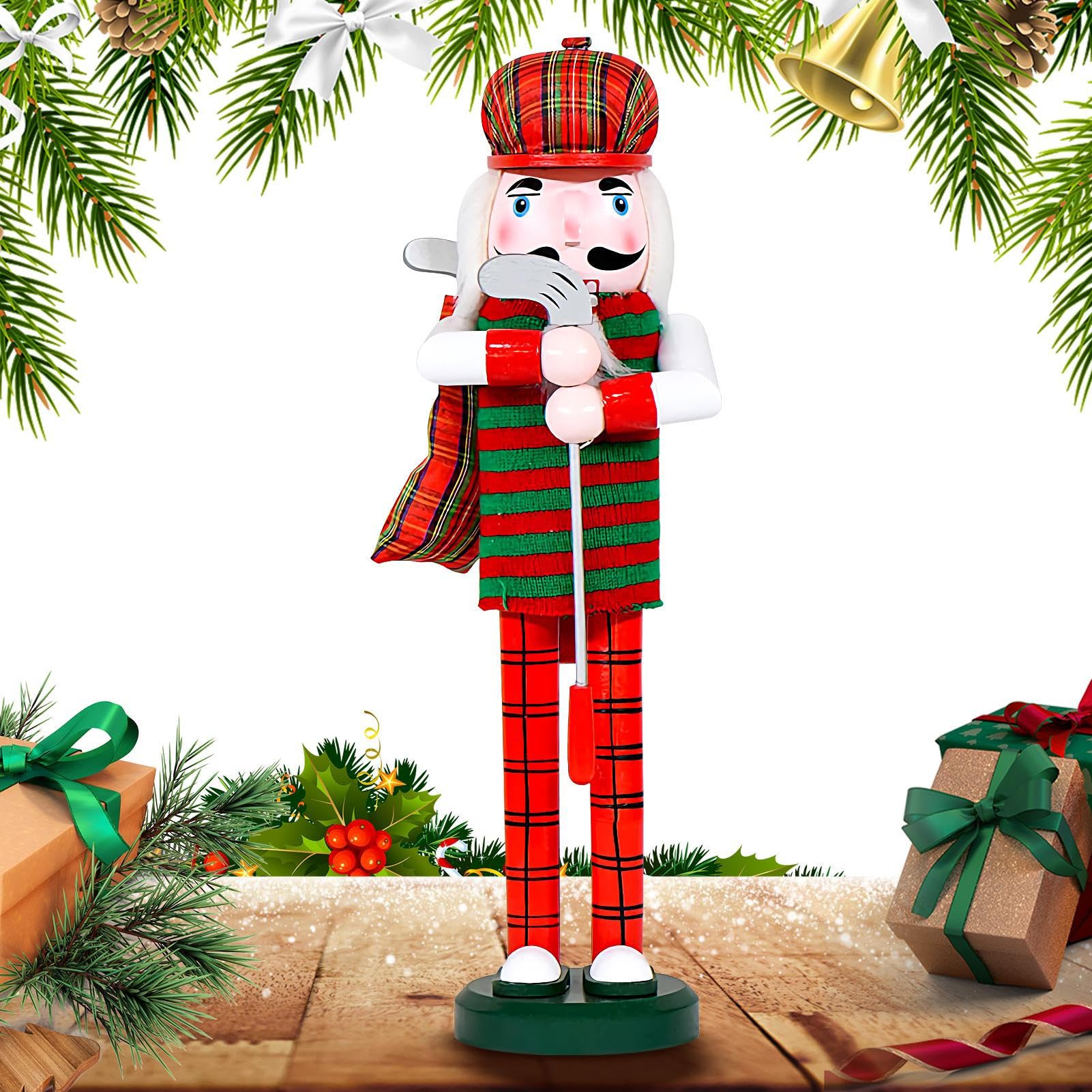 Casse-Noisette Décorations de Noël Idée Cadeau - Figurine de Golf en Bois 35cm