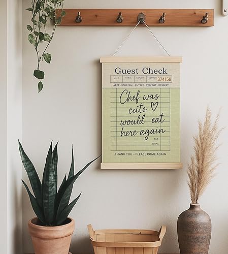Miniatura 3 de Evcprz Chef Was Cute Would Eat Here Again - Marco para colgar pósteres, arte de pared retro de moda con diseño de cuadros de invitados, decoración