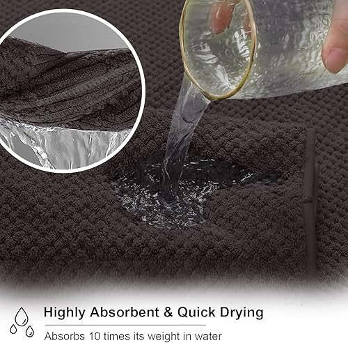 Miniatura 5 de Juego de 8 toallas de baño grandes, color marrón, 2 toallas de baño de gran tamaño, 2 toallas de mano, 4 toallas pequeñas, 600GSM, suaves, altamente