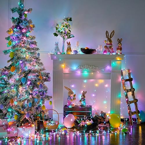 Miniatura 3 de JMEXSUSS Cadena de luces de alambre transparente 100LED luces de Pascua