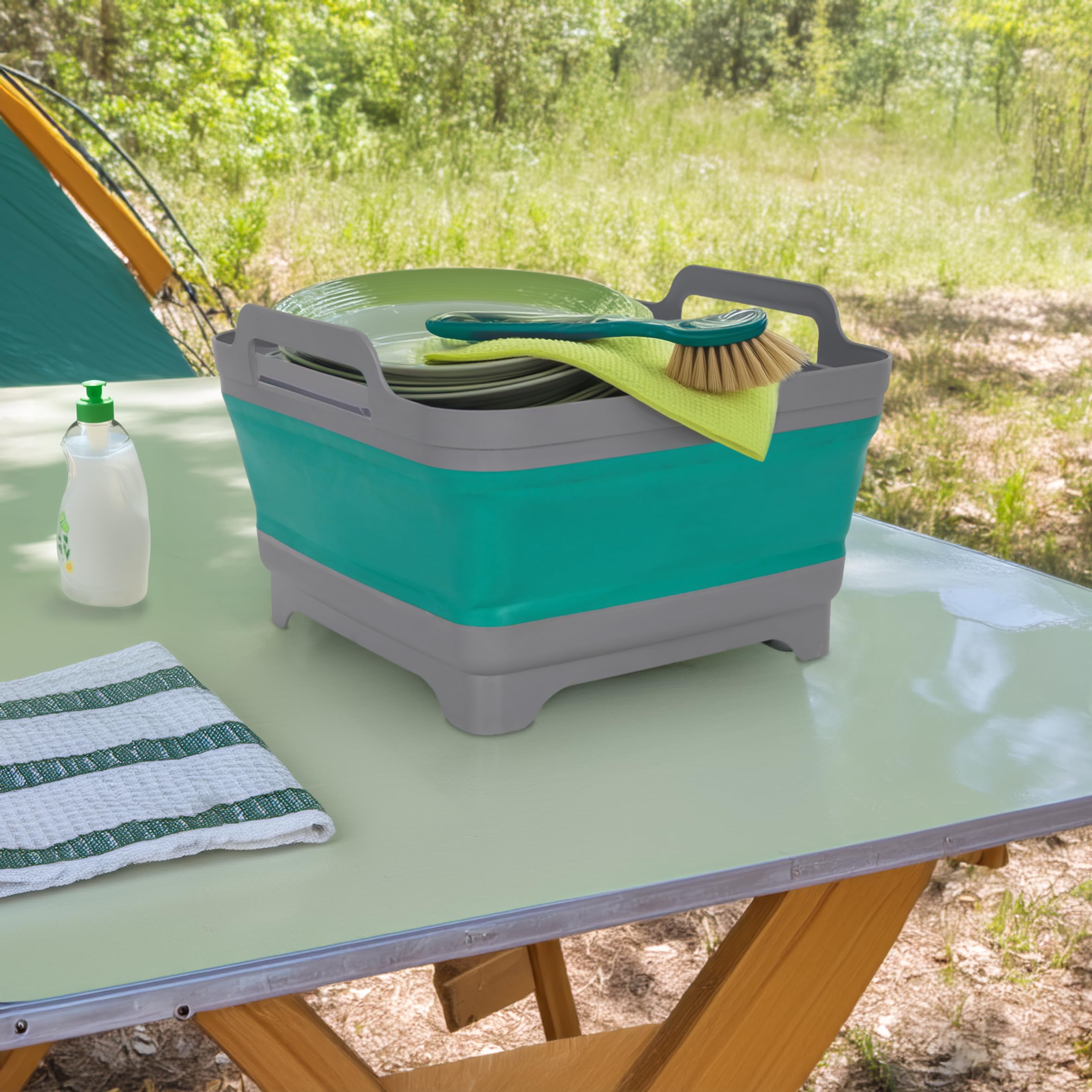 Sucritude Faltbare Waschschüssel 9 Liter | Platzsparende Spülwanne Für Camping & Babyflaschen