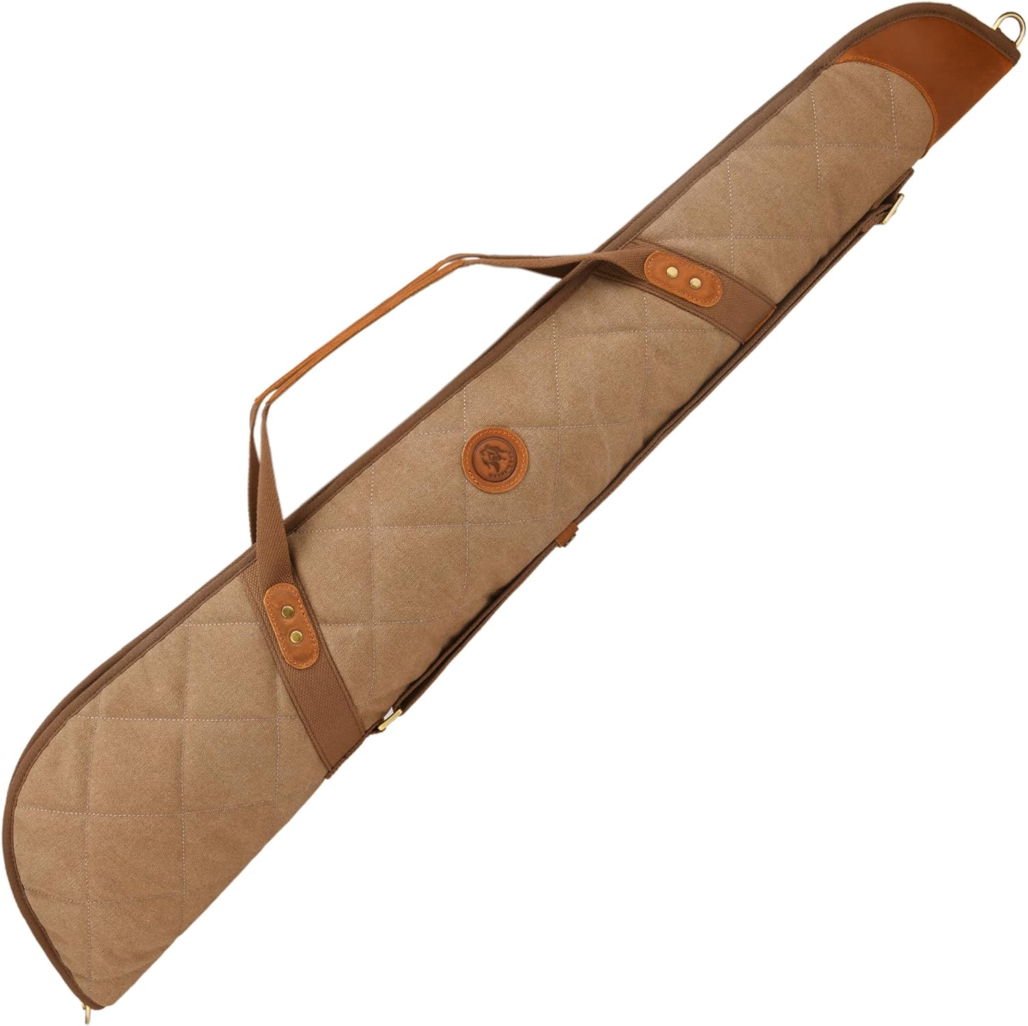 WAYNE'S DOG 41" / 55" Soft Gun Case for Scoped Rifle & Shotgun, Canvas Leather Embroidered Gun Storage Bag for Bolt-Action Rifles, Break-Action Shotguns