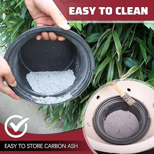 Miniatura 6 de Ceniza de hierro fundido con mango para parrilla Kamado Joe Junior, resistente a altas temperaturas, colector de cenizas de carbón de hierro fundido
