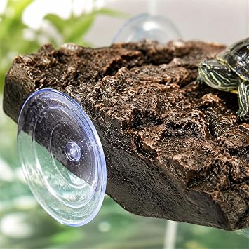 ZENFUN Turtle Basking Platform, Fish Tank Aquarium Tortoise Climbing Platform with 3 Suction Cups, Baby Tortoise Resting Terrace, Climbing Ramp Shale Reptiles Dock for Terrapins, Frogs