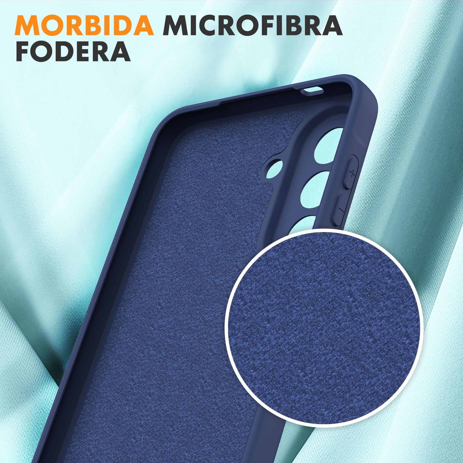 Vansdon Cover Compatibile con Samsung Galaxy A57 5G, 2 Pellicola Protettiva in Vetro Temperato, Gomma Gel di Silicone Liquida Antiurto Custodia - Blu notte