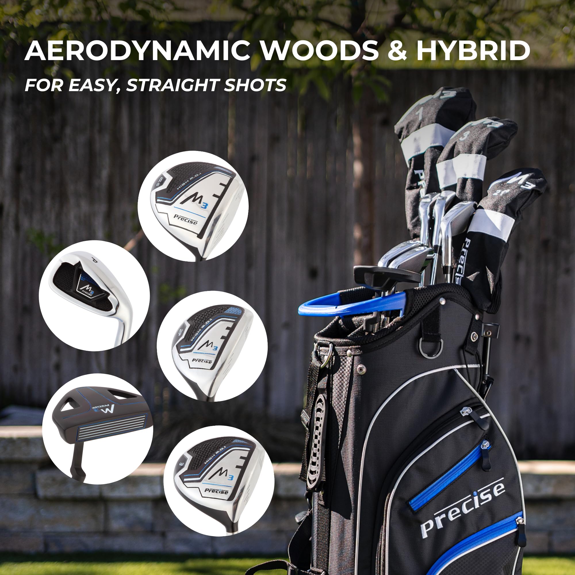 Precise M3 Driver Snapklik.com : Precise M3 Mens Complete Golf Club Set Includes Driver