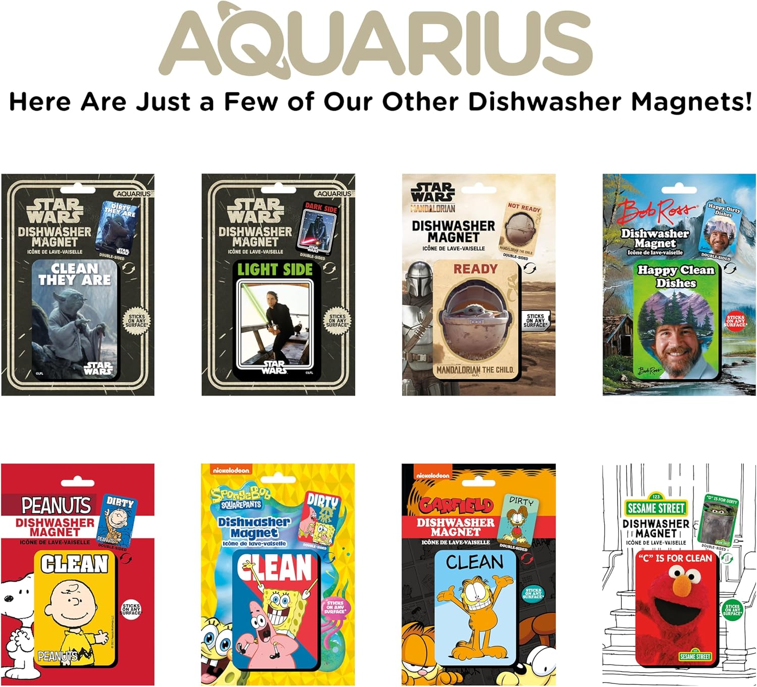 Aquarius Star Wars Dishwasher - 'Light Side' & 'Dark Side' Double Sided Clean Dirty Magnet Sign Indicator - Officially Licensed Star Wars Merchandise & Collectibles