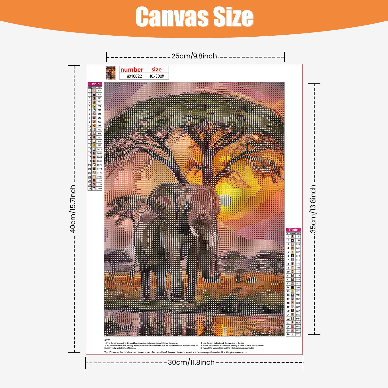 TOSTOG Diamond Painting Elefant - 5D DIY Diamantbild Für Erwachsene