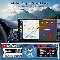 Vista 5 de Estéreo inalámbrico de doble DIN para automóvil con Apple CarPlay/Android Auto, pantalla Carplay para automóvil, control de voz con cámara