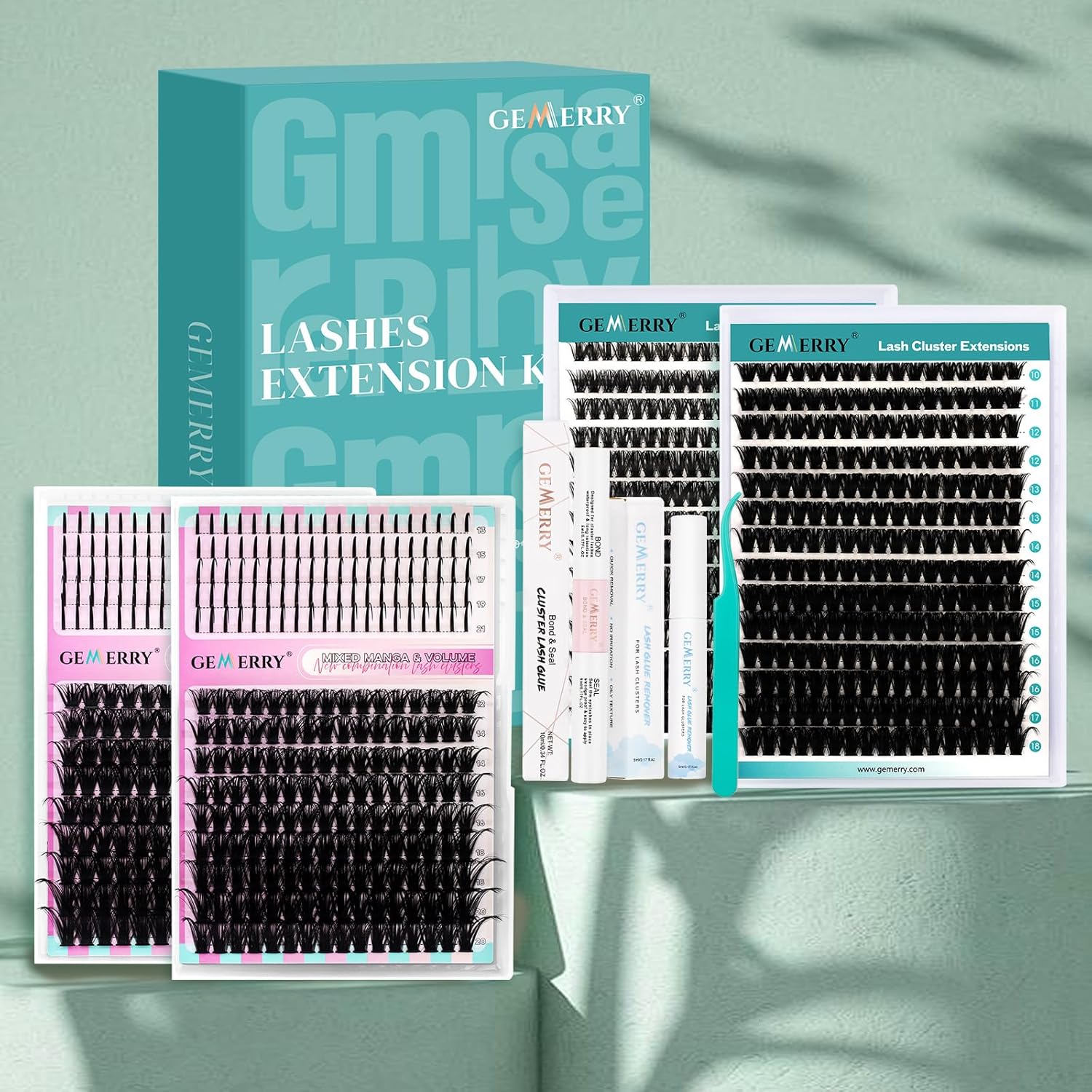Lashes Clusters Kit 60D 80D 100D Mix 1120Pcs with Bond&Seal&Remover Lash Clusters with Spikes Soft Extension False Eyelash D Curl Wispy Natural DIY Individual Fake Eyelashes for Beginners Bulk Pack