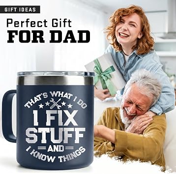 Birthday Gifts for Men, Dad, Him, Handyman, Grandpa on Fathers Day, Christmas - Dad Birthday Gift Ideas - Cool Mens gifts Ideas, Mens Birthday Gift Ideas - Stainless Steel Men Mug 14 Oz