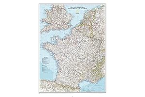 National Geographic: Map of France, Belgium, and The Netherlands