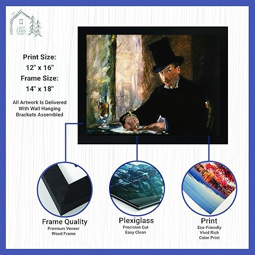 Miniatura 2 de Lost Cabin Chez Tortoni de Edouard Manet  Impresión en marco biselado dorado  Reproducción de pinturas de obras de arte finas  Póster decorativo