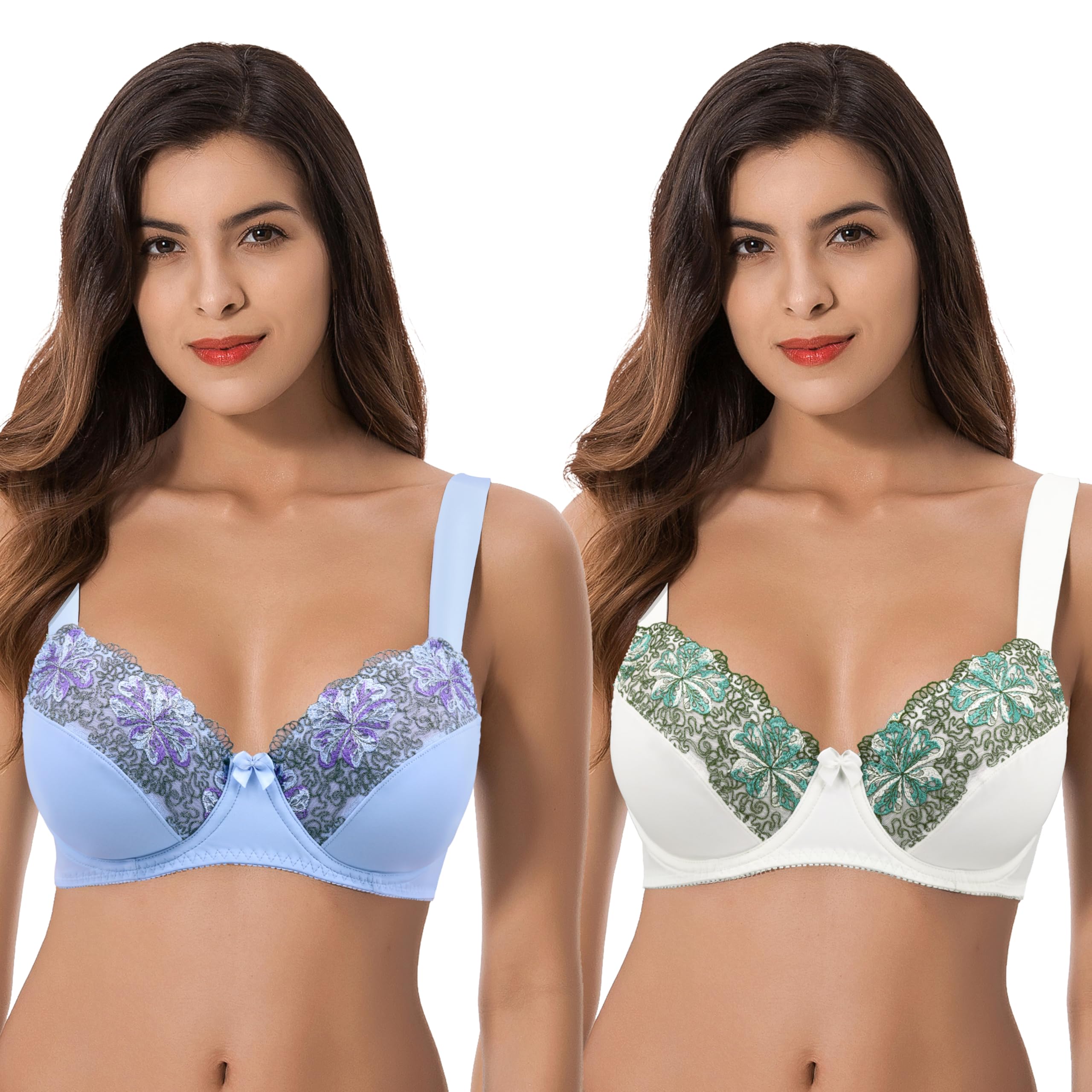 Curve Muse Übergröße Minimizer Bügel Ungefütterte BHS mit Stickspitze - 3er Pack