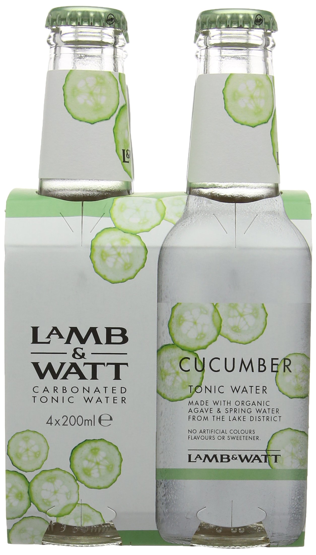 Lamb & Watt Cucumber Tonic Water Bottles, 4 x 200 ml (Pack of 6, Total 24 Bottles)