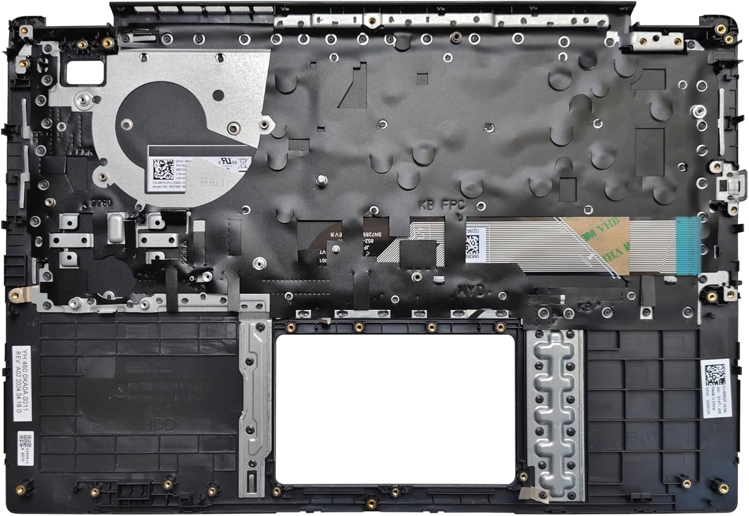 Laptop Keyboard Compatible for Dell Latitude 3410 00MC2P 0MC2P 460.0KA0A.0011 US Layout No Backlit Black Palmrest Upper Cover Case