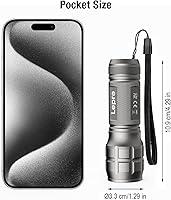 Vista 3 de Lighting EVER LED Flashlights High Lumens, Small Flashlight, Waterproof, Adjustable Focus Flash Light for Outdoor, Emergency, Camping, AAA