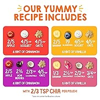Vista 4 de Happy Tot Organics Stage 4 - Bolsas de comida para bebés, sin gluten, mezcla de frutas y avena súper matutinas, 4 onzas (paquete de 16), exclusivo