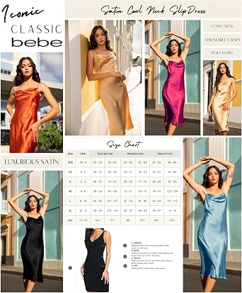 Satin Cowl Neck Slip Midi Dress