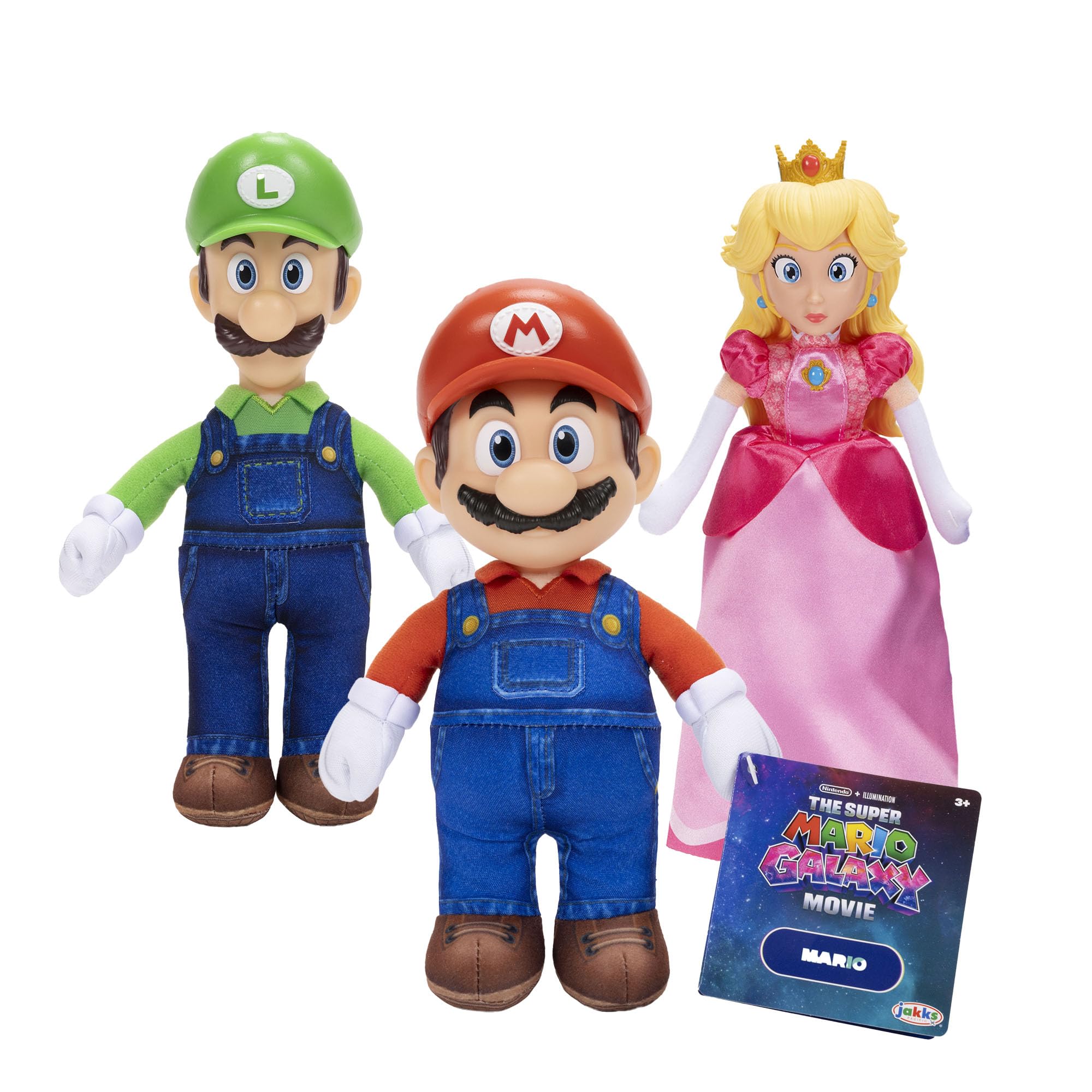 The Super Mario Galaxy Movie – 9" Plush 3-Pack Bundle Series 1 - Premium Detail Roto Head…